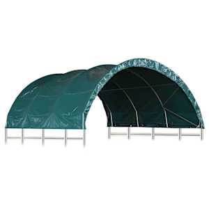 Přístřešek pro zvířata PVC 3,7 x 3,7 m zelený - obrázek 2