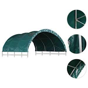 Přístřešek pro zvířata PVC 3,7 x 3,7 m zelený - obrázek 4
