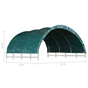 Přístřešek pro zvířata PVC 3,7 x 3,7 m zelený - obrázek 8