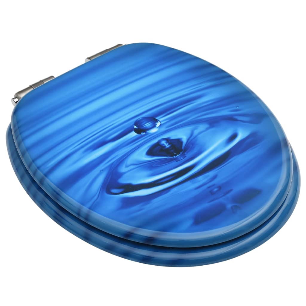 Thumbnail - vidaXL Toilettensitze Soft-Close-Deckel 2 Stk. MDF Blau Wassertropfen
