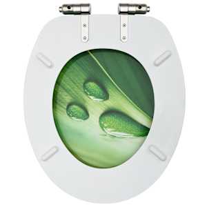WC sedátka s funkcí pomalého sklápění 2ks MDF zelená kapka vody - obrázek 6