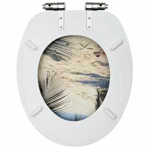 vivdaXL WC sedátka s funkcí pomalého sklápění 2 ks MDF plážový motiv - obrázek 6