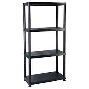 vidaXL hoiuriiul 4-korruseline, must, 61 x 30,5 x 130 cm, plast