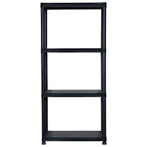 Úložný regál 4patrový černý 61 x 30,5 x 130 cm plast - obrázek 3