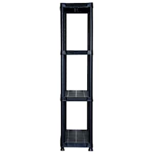 Úložný regál 4patrový černý 61 x 30,5 x 130 cm plast - obrázek 4