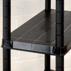 Úložný regál 4patrový černý 61 x 30,5 x 130 cm plast - obrázek 5