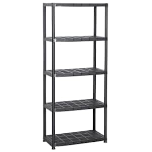 Úložný regál 5patrový černý 71 x 38 x 170 cm plast - obrázek 2