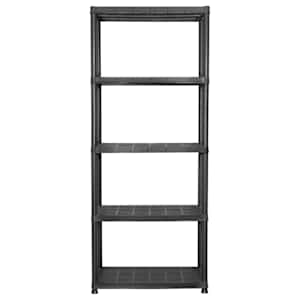 Úložný regál 5patrový černý 71 x 38 x 170 cm plast - obrázek 3