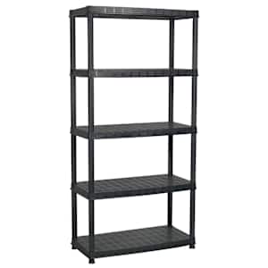 Úložný regál 5patrový černý 85 x 40 x 185 cm plast - obrázek 2
