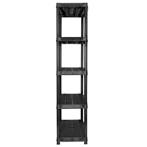 Úložný regál 5patrový černý 85 x 40 x 185 cm plast - obrázek 5