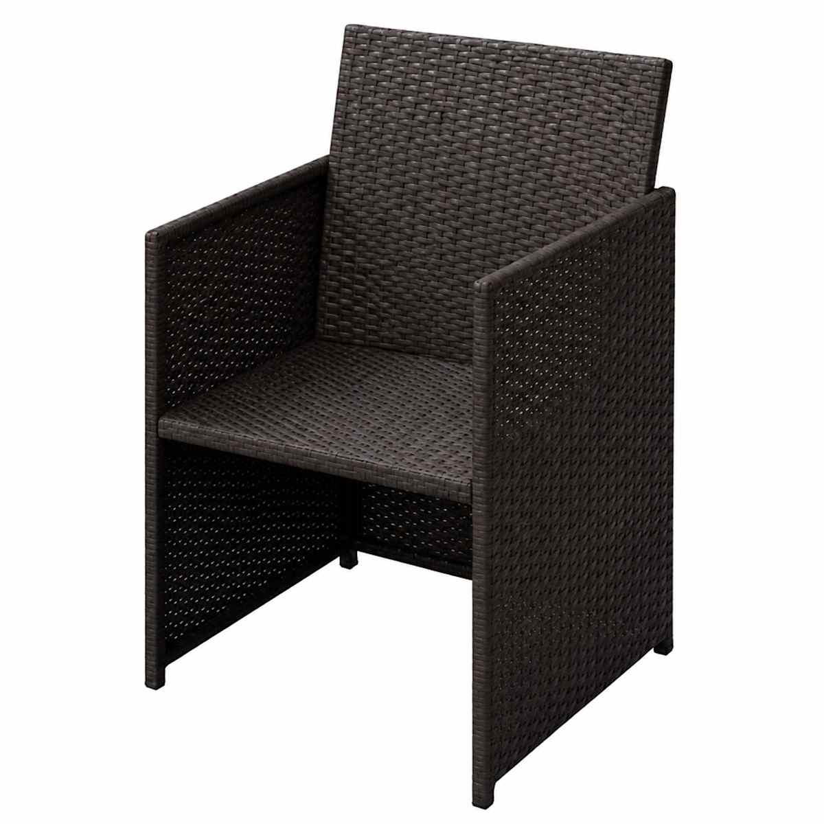 Havestole 3 stk. Brun Poly rattan - Billede 2