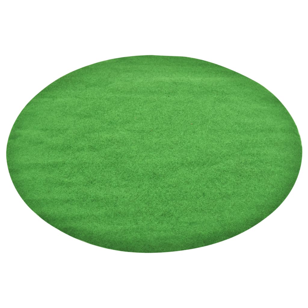 vidaXL Изкуствена трева с шипове, диаметър 170 см, зелена, кръгла