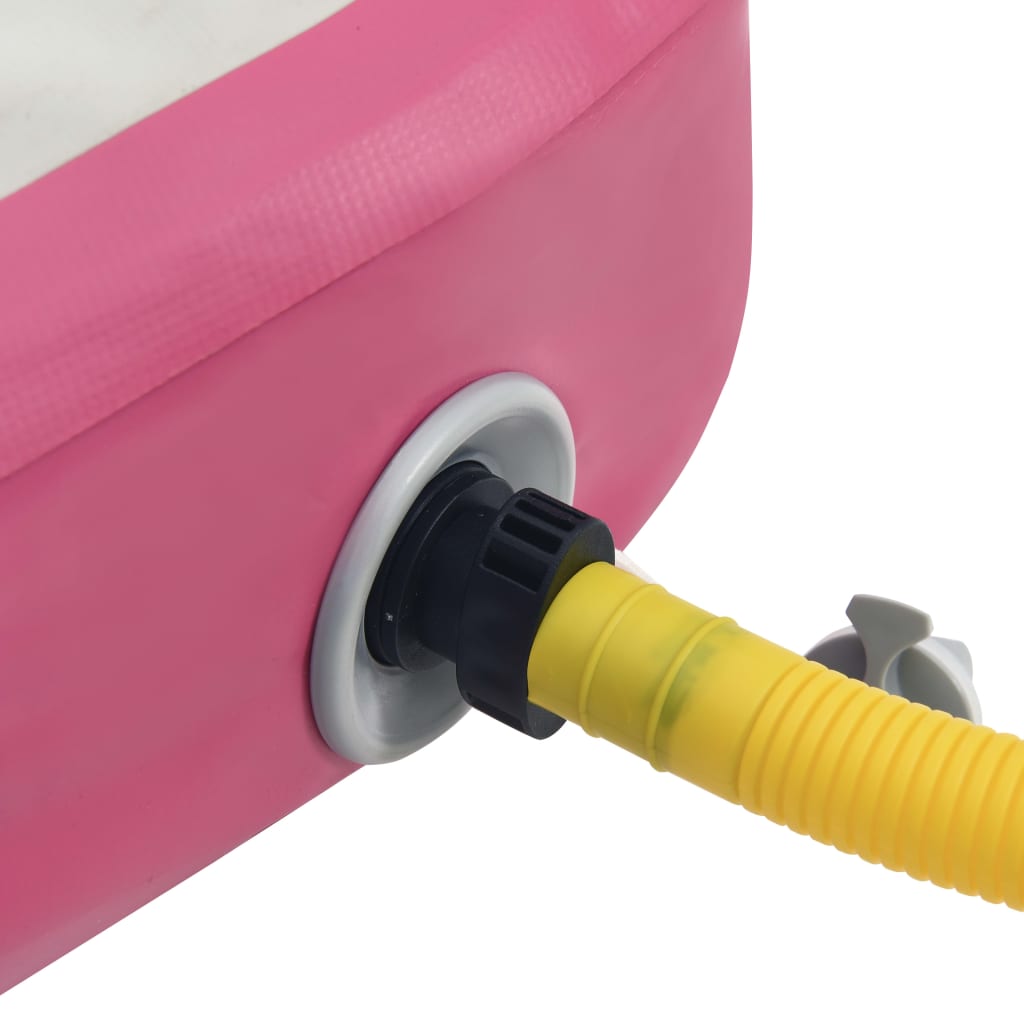 Rózsaszín PVC felfújható tornamatrac pumpával 60 x 100 x 10 cm 