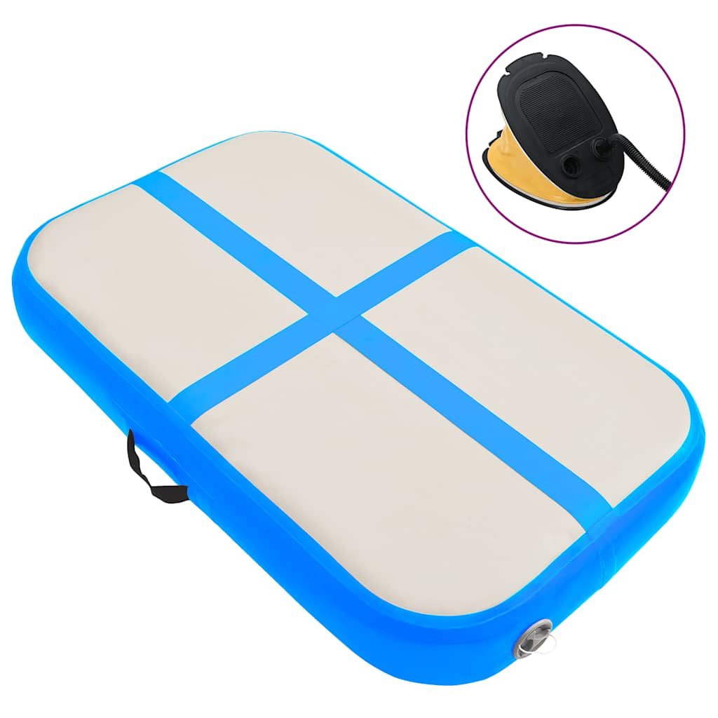 vidaXL Inflatable Gymnastics Mat with Pump 60x100x10 cm PVC Blue