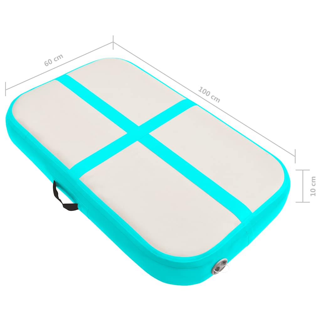 Nafukovací žíněnka s pumpou 60 x 100 x 10 cm PVC zelená - obrázek 16