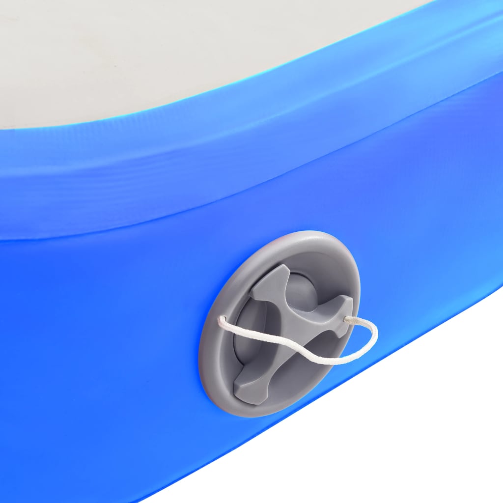 Kék PVC felfújható tornamatrac pumpával 60 x 100 x 15 cm 