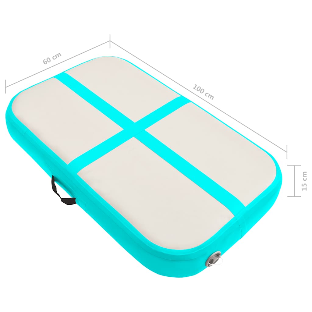 Nafukovací žíněnka s pumpou 60 x 100 x 15 cm PVC zelená - obrázek 16