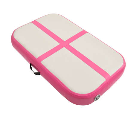 vidaXL Oppblåsbar gymnastikkmatte med pumpe 60x100x20 cm PVC rosa