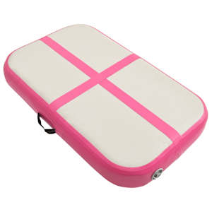 vidaXL Oppblåsbar gymnastikkmatte med pumpe 60x100x20 cm PVC rosa
