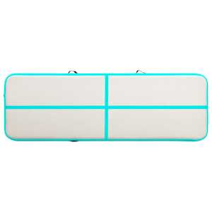 Nafukovací žíněnka s pumpou 400 x 100 x 15 cm PVC zelená - obrázek 4