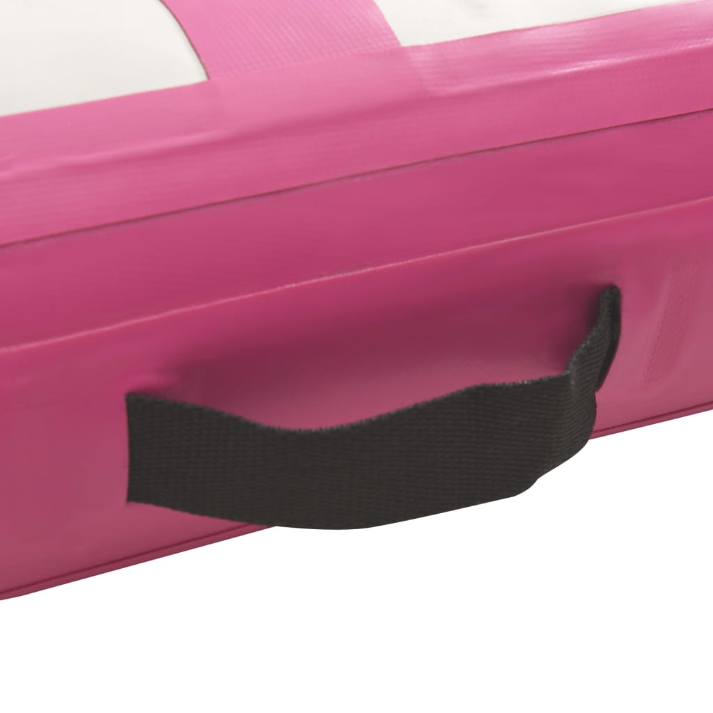 Rózsaszín PVC felfújható tornamatrac pumpával 500 x 100 x 15 cm 