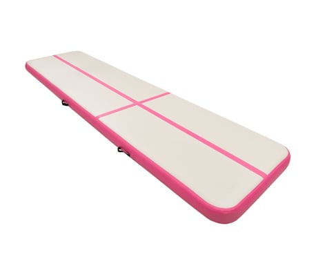vidaXL Pripučiamas gimnastikos kilimėlis, rožinis, 600x100x15cm, PVC