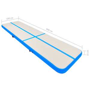 Nafukovací žíněnka s pumpou 600 x 100 x 15 cm PVC modrá - obrázek 16
