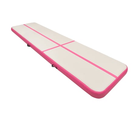 vidaXL Strunjača na napuhavanje s crpkom 700 x 100 x 15 cm PVC roza