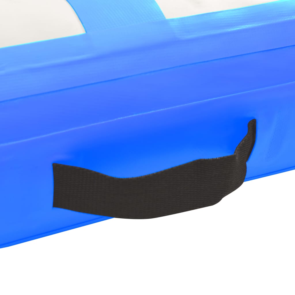 Kék PVC felfújható tornamatrac pumpával 700 x 100 x 15 cm 