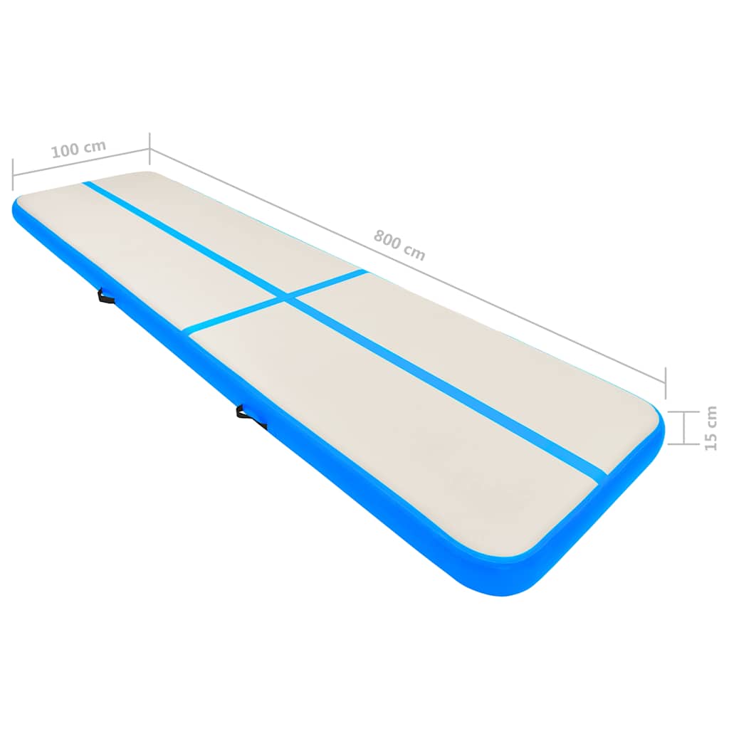 Nafukovací žíněnka s pumpou 800 x 100 x 15 cm PVC modrá - obrázek 16