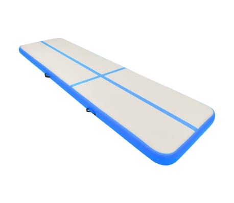 vidaXL Tapis gonflable de gymnastique avec pompe 800x100x15cm PVC Bleu