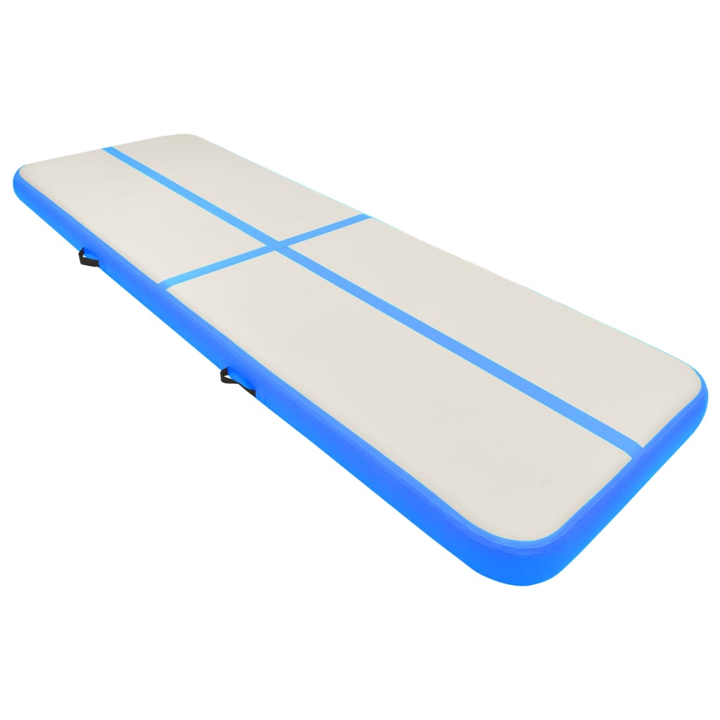 vidaXL Täytettävä voimistelumatto pumpulla 500x100x20 cm PVC sininen