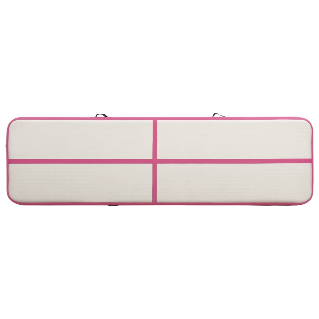 Rózsaszín PVC felfújható tornamatrac pumpával 600 x 100 x 20 cm 