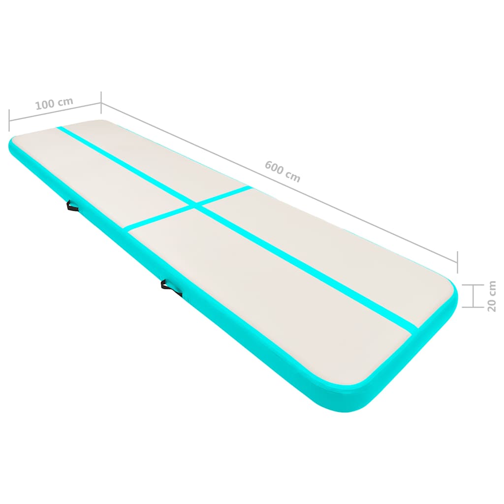 Nafukovací žíněnka s pumpou 600 x 100 x 20 cm PVC zelená - obrázek 16