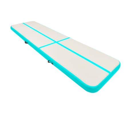 vidaXL Oppblåsbar gymnastikkmatte med pumpe 600x100x20 cm PVC grønn