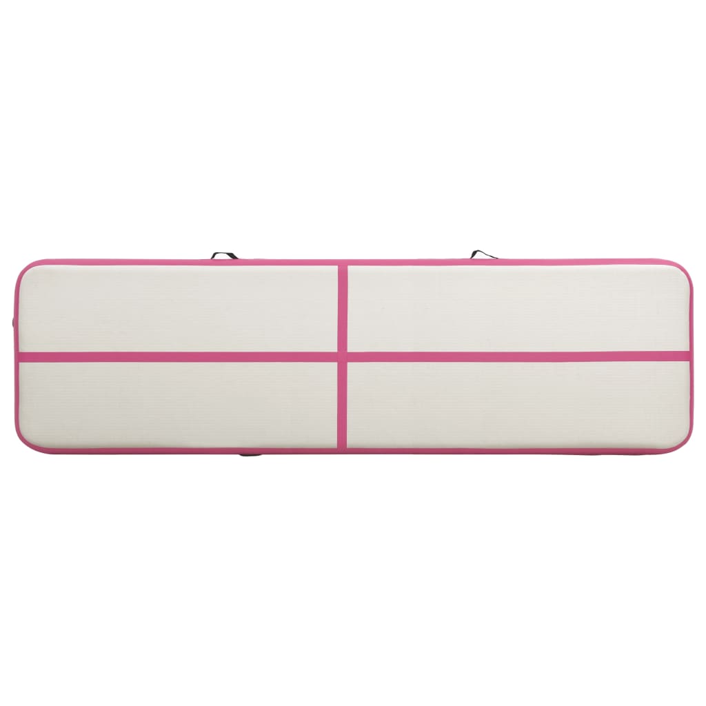Rózsaszín PVC felfújható tornamatrac pumpával 800 x 100 x 20 cm 