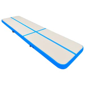 vidaXL Inflatable Gymnastics Mat with Pump 800x100x20 cm PVC Blue
