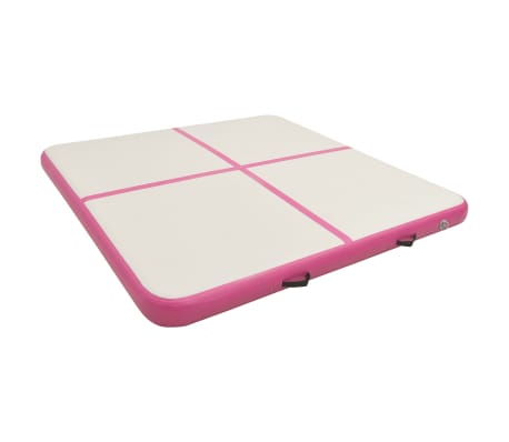 vidaXL Inflatable Gymnastics Mat with Pump 200x200x10 cm PVC Pink