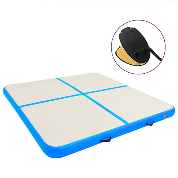 vidaXL t&auml;ispumbatav v&otilde;imlemismatt pumbaga 200x200x10 cm PVC sinine
