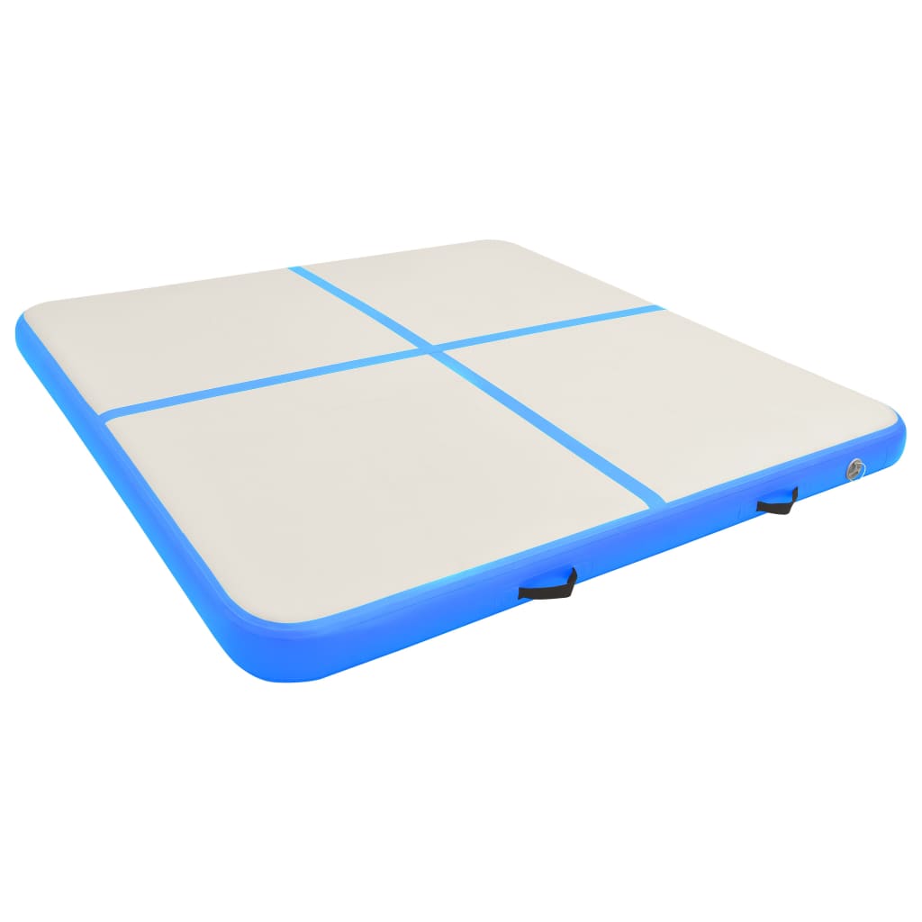 vidaXL kék PVC felfújható tornamatrac pumpával 200 x 200 x 10 cm