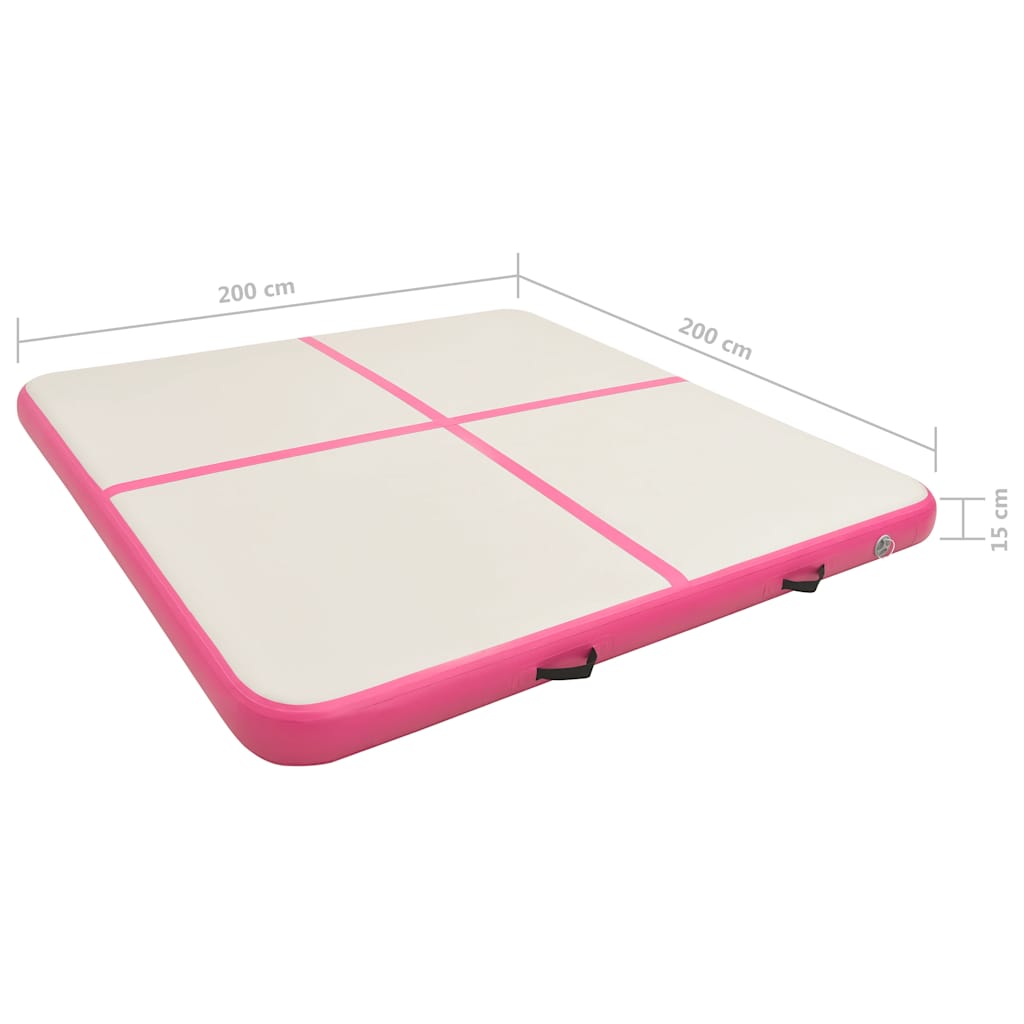 Nafukovací žíněnka s pumpou 200 x 200 x 15 cm PVC růžová - obrázek 17