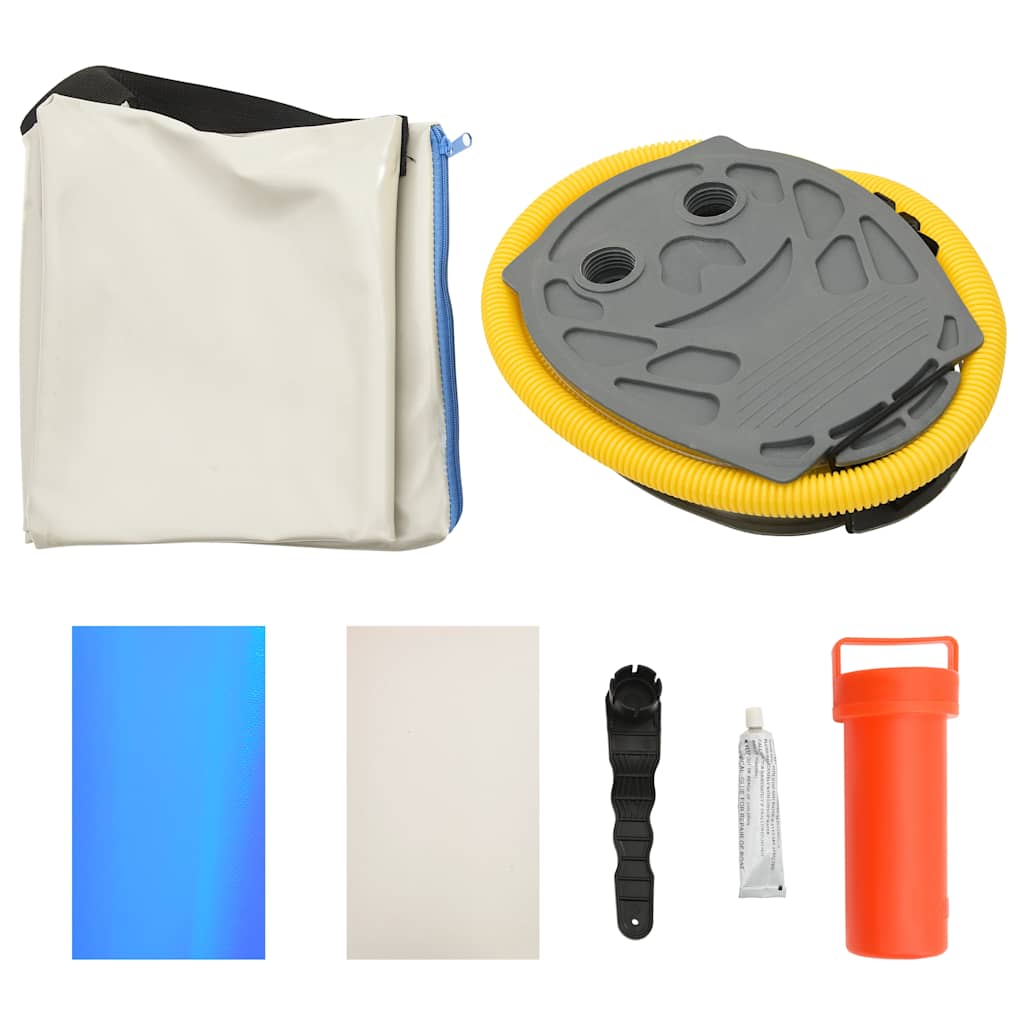 Napihljiva gimnastična podloga s tlačilko 200x200x20 cm modra - slika 13