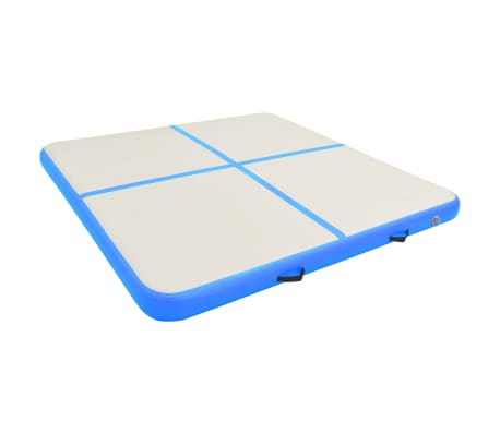 vidaXL Gymnastiekmat met pomp opblaasbaar 200x200x20 cm PVC blauw