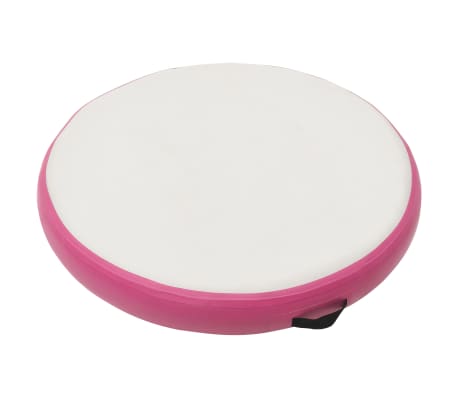 vidaXL oppustelig gymnastikmåtte med pumpe 100x100x15 cm PVC pink