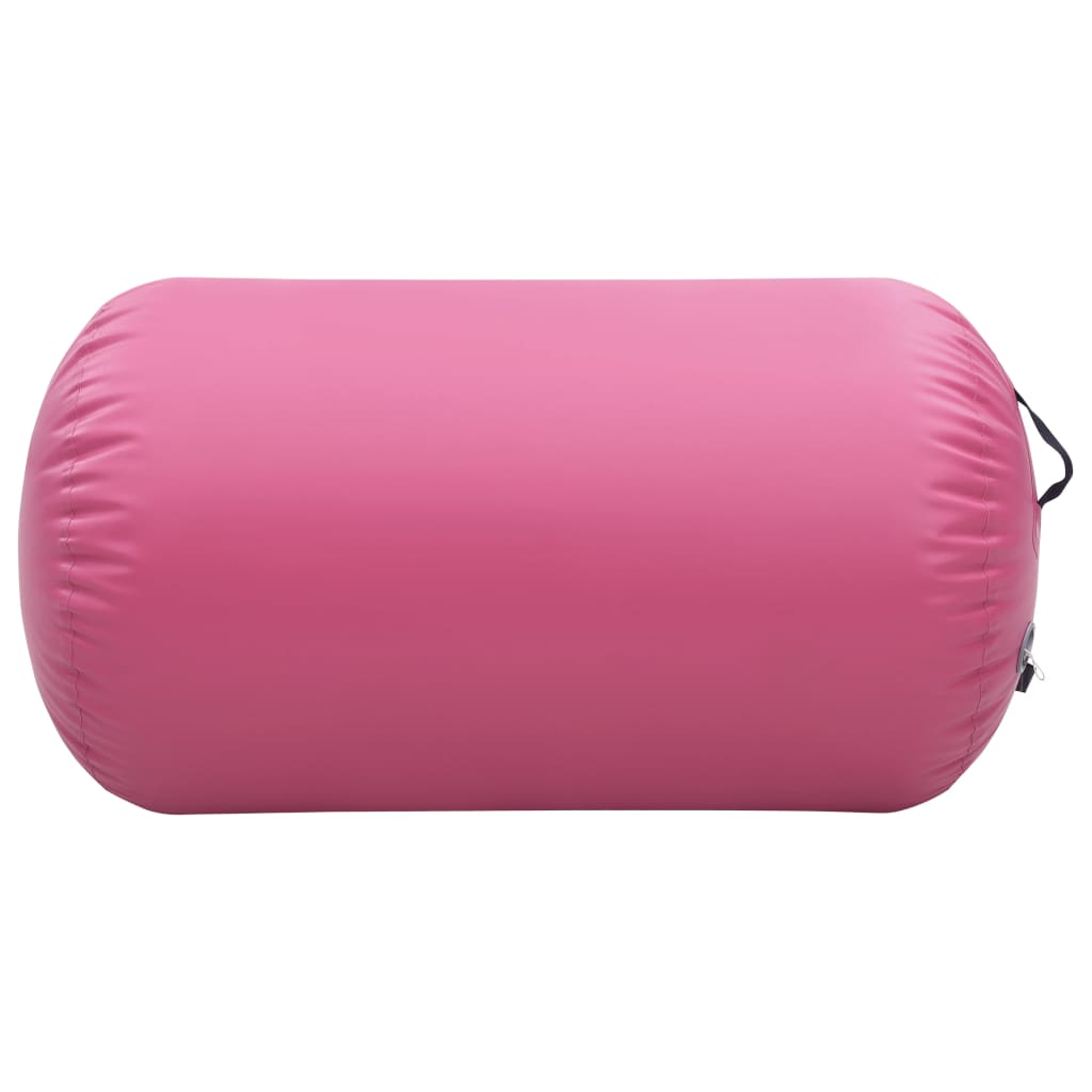vidaXL rózsaszín PVC felfújható tornahenger pumpával 100 x 60 cm