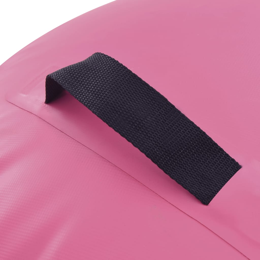Rózsaszín PVC felfújható tornahenger pumpával 100 x 60 cm 