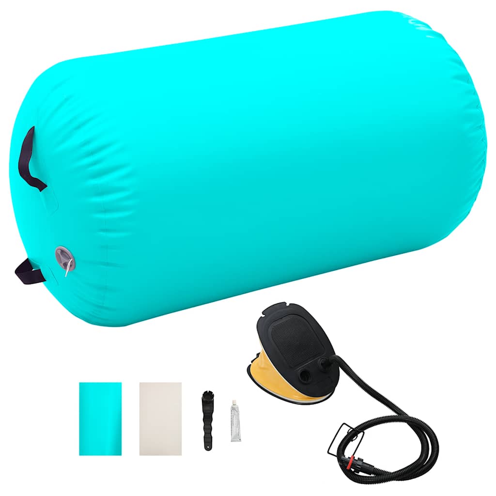 vidaXL Nafukovací cvičební válec s pumpou 100 x 60 cm PVC zelený