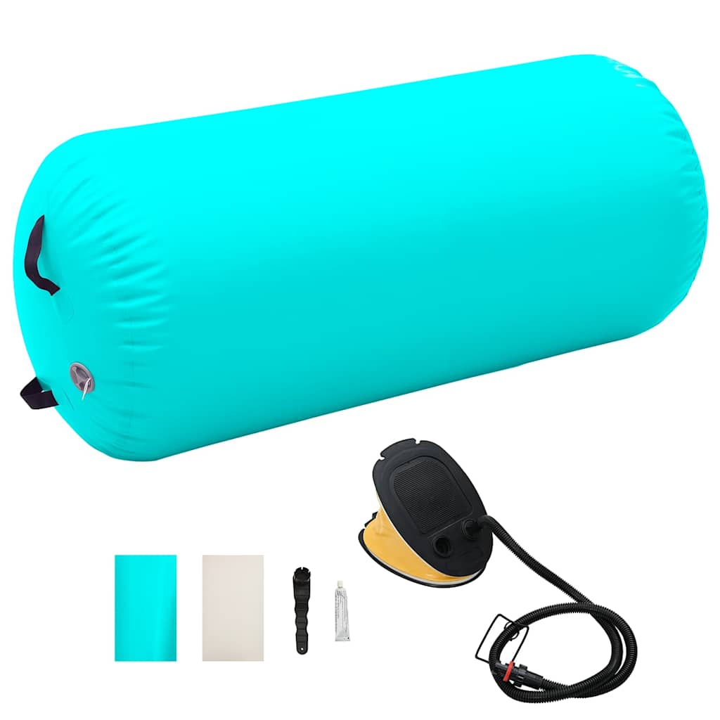 vidaXL Nafukovací cvičební válec s pumpou 120 x 75 cm PVC zelený