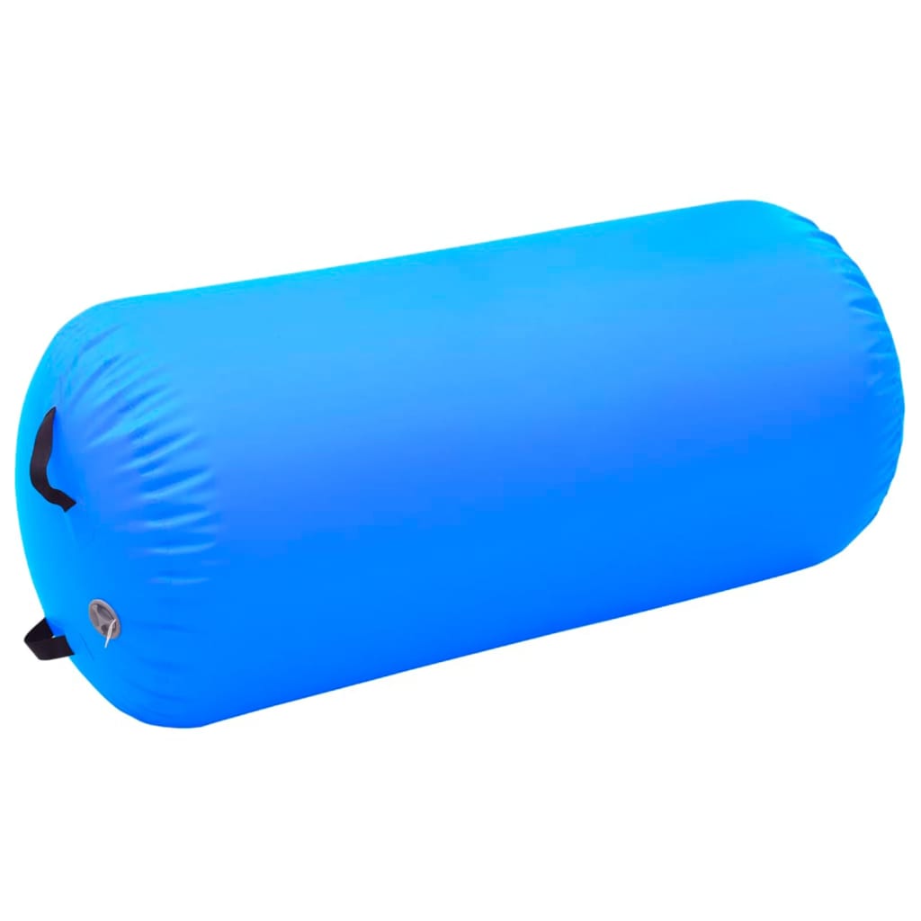Rulou de gimnastică gonflabil cu pompă, albastru, 120×75 cm PVC