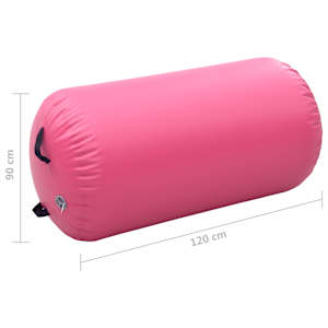 Nafukovací cvičební válec s pumpou 120 x 90 cm PVC růžový - obrázek 11